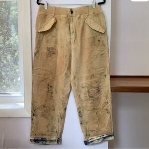New Free People Freddie Cargo Utility Baggy Straight Leg Pants Tan